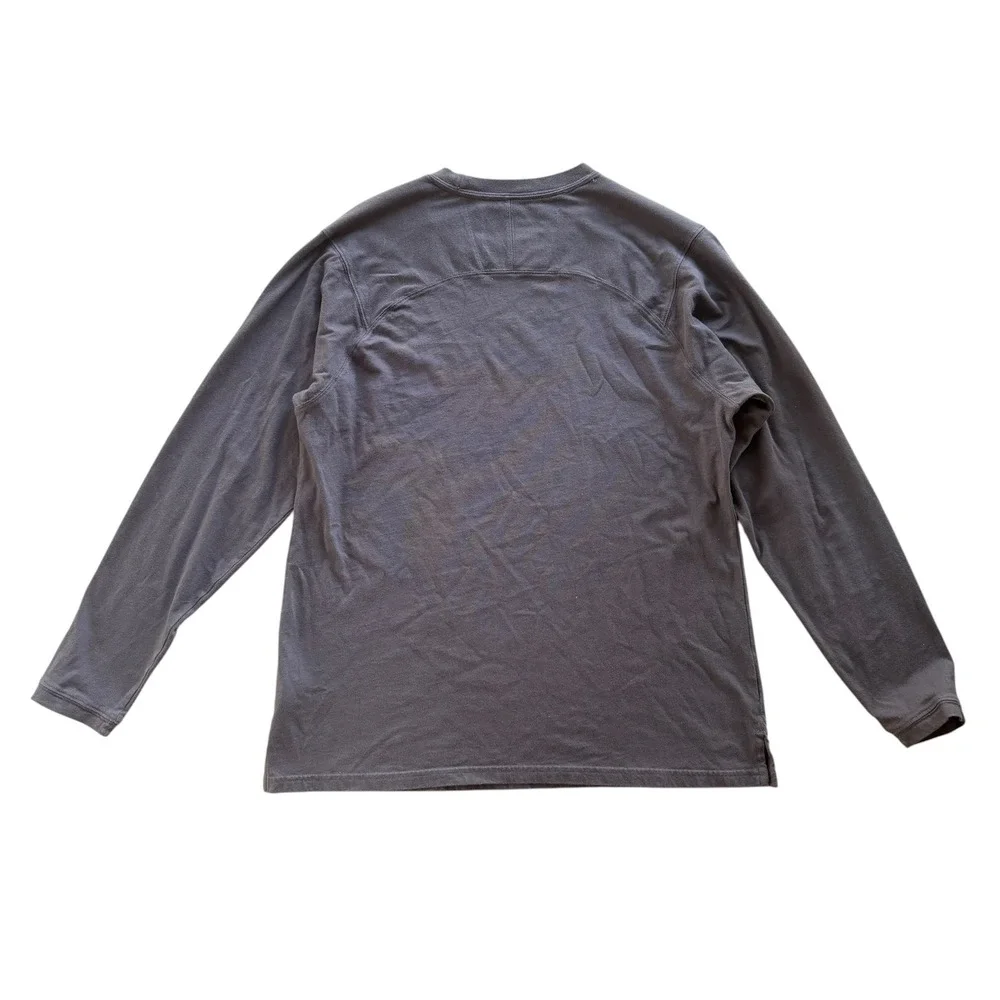 The North Face Men L Gray Cotton Raglan Long Sleeve Crewneck Heritage TShirt Y2K